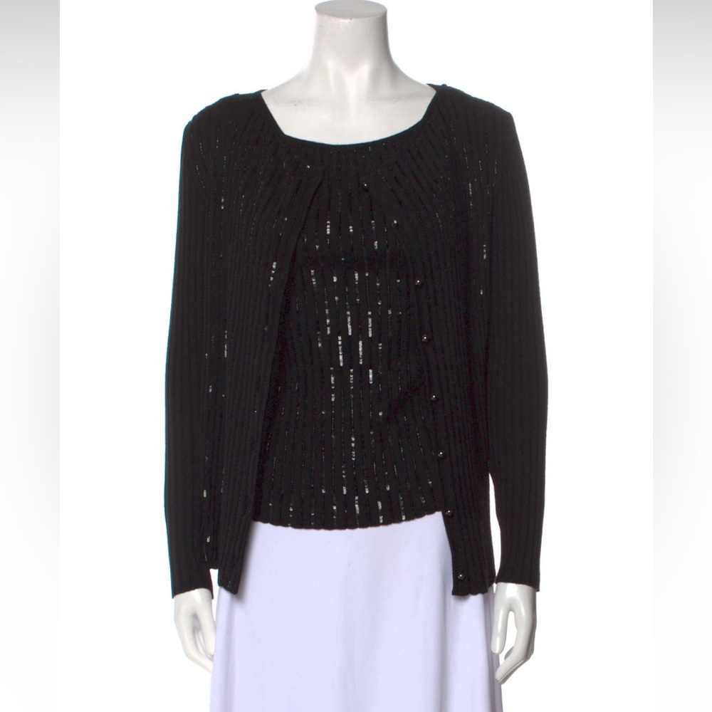 Vintage Valentino knit sweater with embellished sequence .. pristine condition
